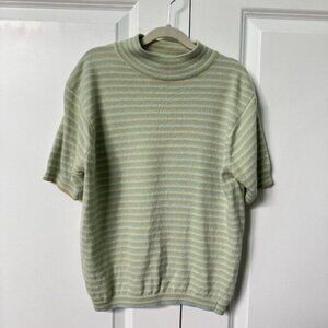 Vintage Holt Renfrew Ballantyne Cashmere Sweater Top Womens Stripe Knit